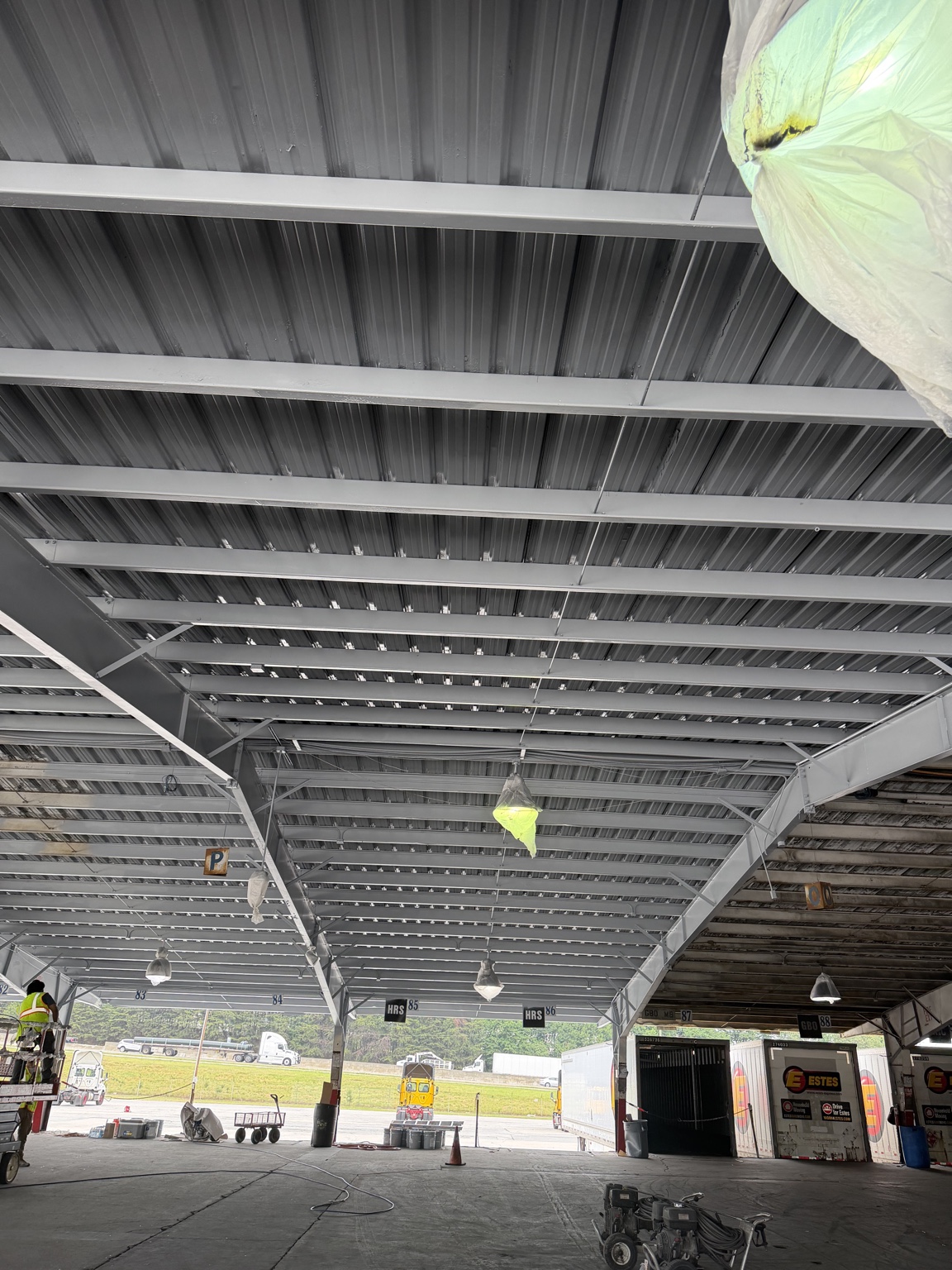 Terminal roof structure after commercial painting